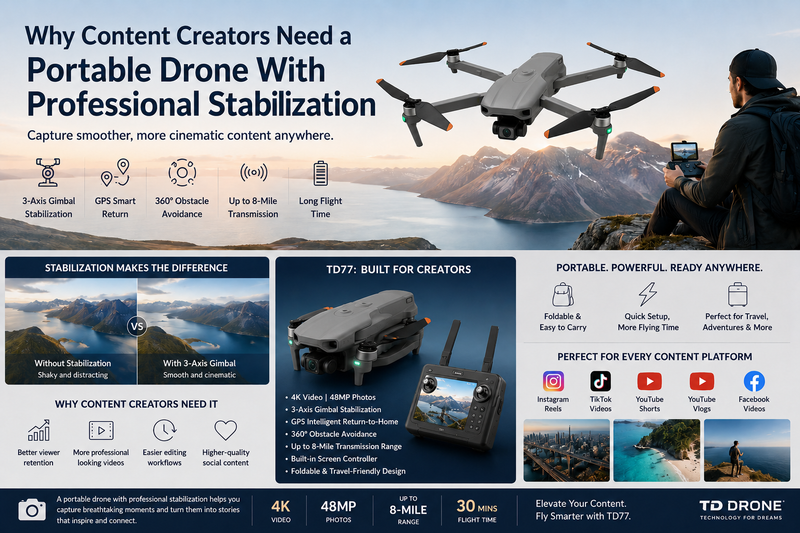 Why Content Creators Need a Portable Drone With Professional Stabilization