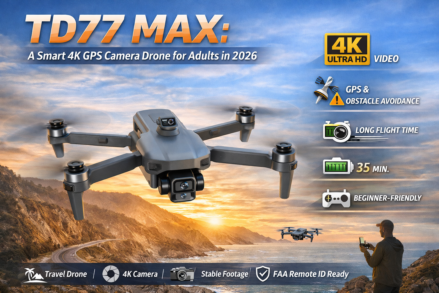 TD77 MAX: The Smart Creator Drone for 2026
